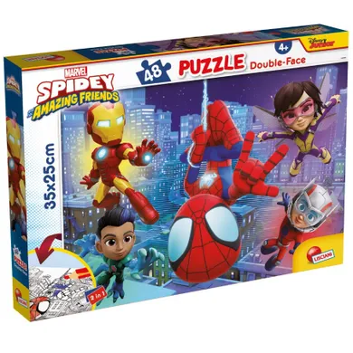 Lisciani, Spidey i super-kumple, puzzle dwustronne, 48 elementów