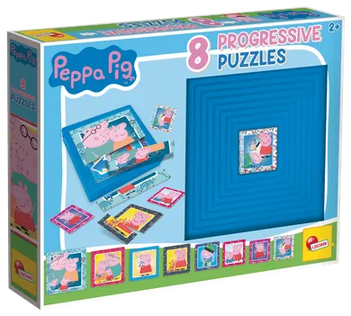 Lisciani, Świnka Peppa, puzzle progresywne podłogowe, 8 elementów