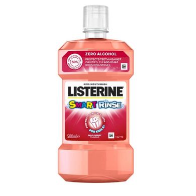 Listerine, Smart Rinse, płyn do płukania jamy ustnej dla dzieci, Berry, 500 ml