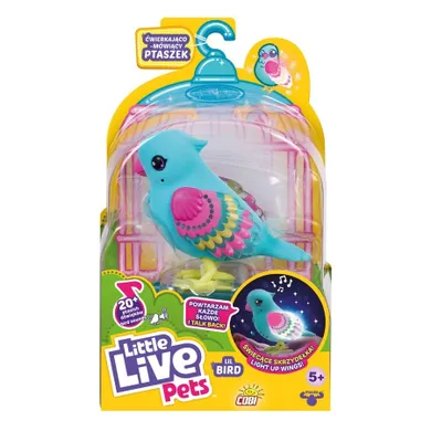 Little Live Pets, Lil Bird, ćwierkający ptaszek, zabawka interaktywna, niebieski