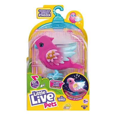 Little Live Pets, Lil Bird, ćwierkający ptaszek, zabawka interaktywna, różowy