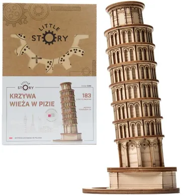 Little Story, Krzywa Wieża w Pizie, puzzle drewniane 3D, 183 elementy