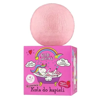 Little Unicorn, błyszcząca kula do kąpieli, Malina, 165g