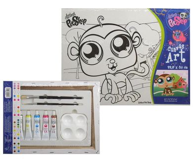 Littlest Pet Shop, obraz do malowania + farby, zestaw