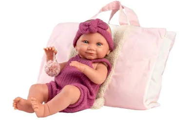 Llorens, Nica, lalka bobas winylowa, w białym śpiworku, 40 cm