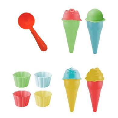 Lody, zestaw do piasku, foremki z akcesoriami, 13 elementów