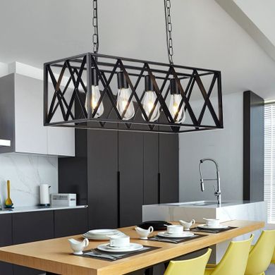 Loft, lampa wisząca industrialna, żyrandol, 4-punkty oświetleniowe