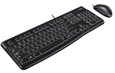 Logitech, zestaw, klawiatura membranowa, mysz optyczna, 1000 dpi, MK120, 920-002562, USB 2.0, US, czarny