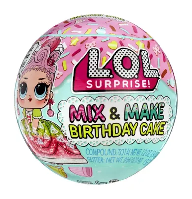 L.O.L. Surprise, Mix & Make Birthday Cake, kula niespodzianka, 1 szt.