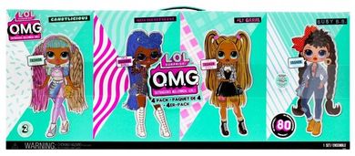 L.O.L. Surprise, O.M.G. 4 Pack, Candylicious, Miss Independent, Alt Grrrl i Busy BB, zestaw laleczek