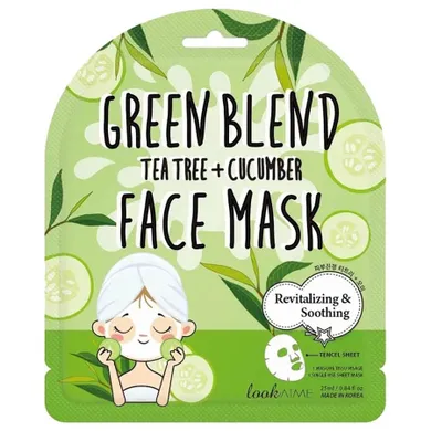 Look At Me, Green Blend Face Mask, rewitalizująca maska w płachcie, 25 ml