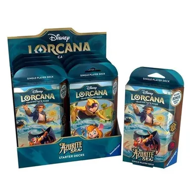 Lorcana, Disney, Azurite Sea, Single Player Starter Deck, gra karciana, 8 szt.
