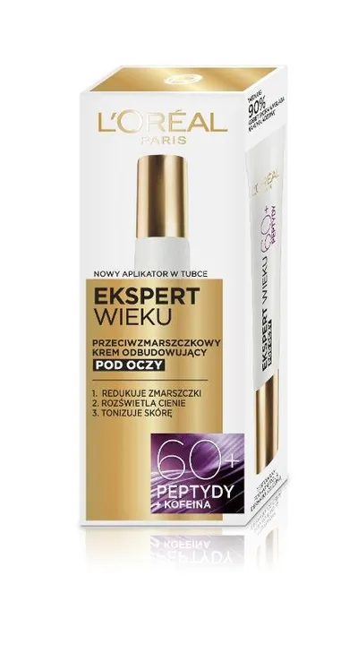 L'Oreal, Ekspert wieku, przeciwzmarszczkowy krem odbudowujący pod oczy, 60+, 15 ml