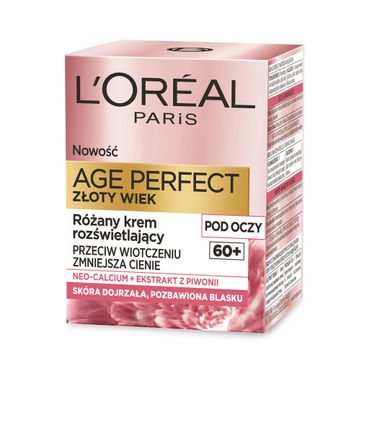 L'Oreal Paris, Age Perfect Złoty Wiek 60+, różany krem rozświetlający pod oczy, 15 ml