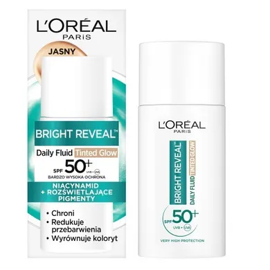 L'Oreal Paris, Bright Reveal, fluid redukujący przebarwienia z SPF50+, jasny, 50 ml