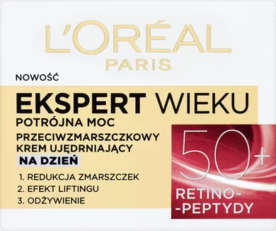 L'Oreal Paris, Ekspert Wieku 50+, przeciwzmarszczkowy krem ujędrniający na dzień, 50 ml