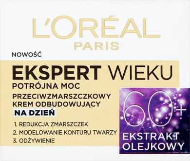 L'Oreal Paris, Ekspert Wieku 60+, przeciwzmarszczkowy krem odbudowujący na dzień, 50 ml