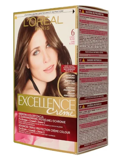 L'Oreal Paris, Excellence Creme, krem koloryzujący, 6 Ciemny Blond