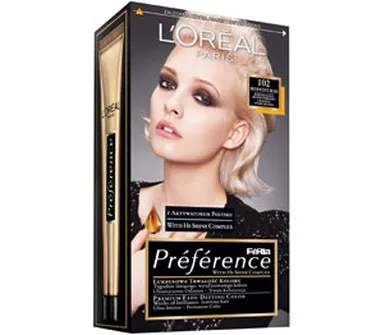 L'Oreal Paris, Feria Preference, farba do włosów, 102 bardzo jasny blond perłowy