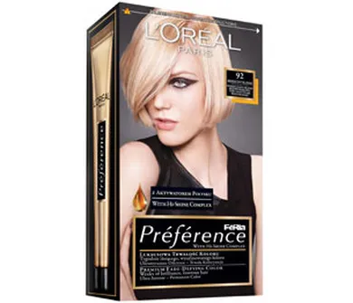 L'Oreal Paris, Feria Preference, farba do włosów, 92 bardzo jasny blond beżowo-perłowy