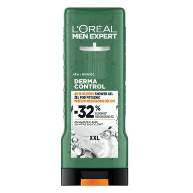 L'Oreal Paris, Men Expert Derma Control, żel pod prysznic przeciw niedoskonałościom, 400 ml