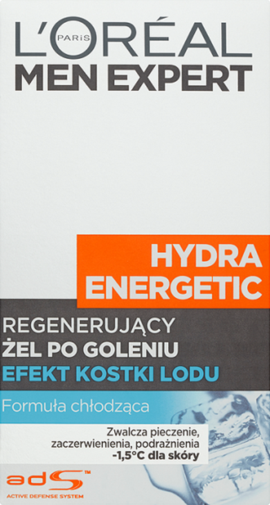 L'Oreal Paris, Men Expert Hydra Energetic, regenerujący żel po goleniu efekt kostki lodu, 100 ml