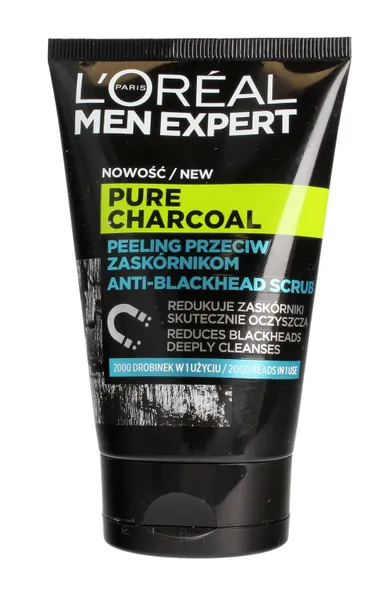 L'Oreal Paris, Men Expert Pure Charcoal, peeling przeciw zaskórnikom, 100 ml