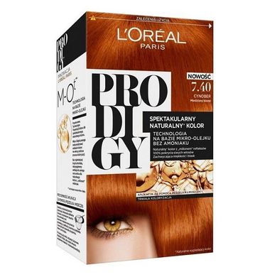 L'Oreal Paris, Prodigy, farba do włosów, 7.4 cynober miedziany blond