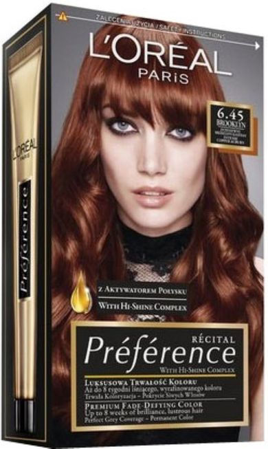 L'Oreal Paris, Recital Preference, farba do włosów nr 6.45, Brooklyn