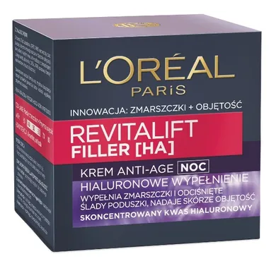 L'Oreal Paris, Revitalift, Filler Anti-Age. krem na noc, 50 ml