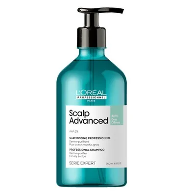 L'Oreal Professionnel, Serie Expert Scalp Advanced Shampoo, oczyszczający szampon do przetłuszczającej się skóry głowy, 500 ml