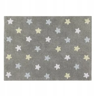 Lorena Canals, Tricolor Star, dywan bawełniany, grey blue, 120-160 cm