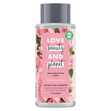 Love Beauty And Planet, Blooming Colour Shampoo, szampon do włosów farbowanych, Muru Muru Butter & Rose, 400 ml