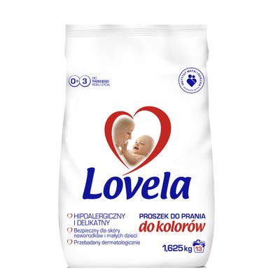 Lovela, proszek do prania ubranek niemowlęcych i dziecięcych, do kolorów, 1,625 kg
