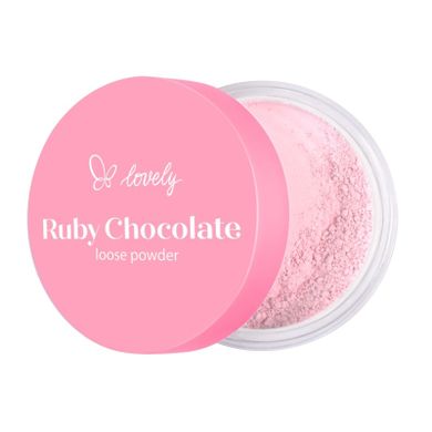 Lovely, Ruby Chocolate Loose Powder, różowy sypki puder do twarzy, 6g