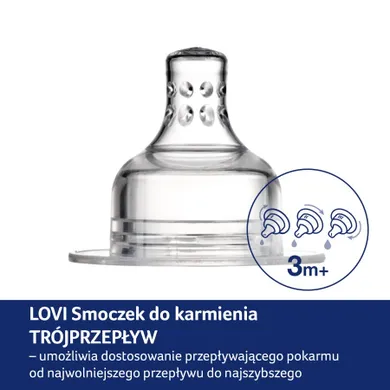 Lovi, smoczek dynamiczny, trójprzepływ, 3m+, 2 szt.