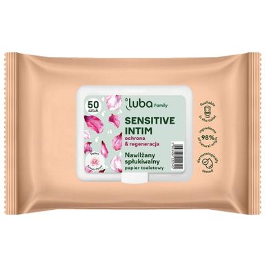 Luba, Family Sensitive Intim, nawilżany papier toaletowy, 50 szt.
