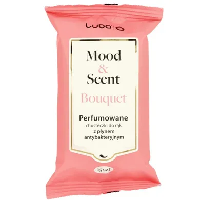 Luba, Mood&Scent, chusteczki perfumowane antybakteryjne, Bouquet, 15 szt.
