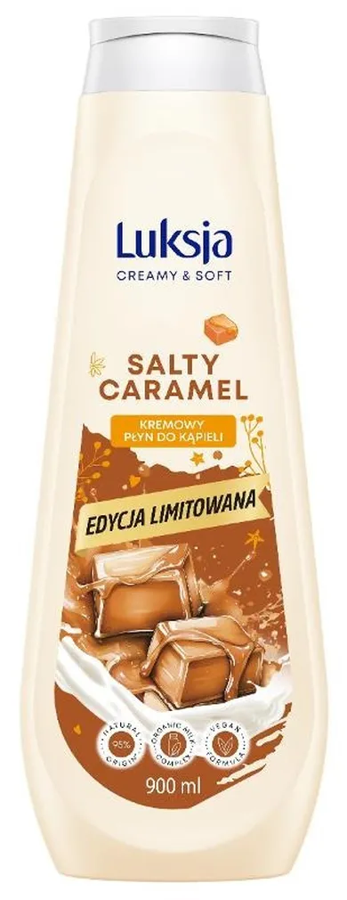 Luksja, creamy & soft, kremowy płyn do kąpieli, salty caramel, 900 ml