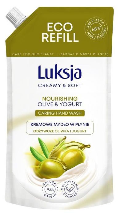 Luksja, Creamy & Soft, odżywcze kremowe mydło w płynie oliwka i jogurt, 400 ml
