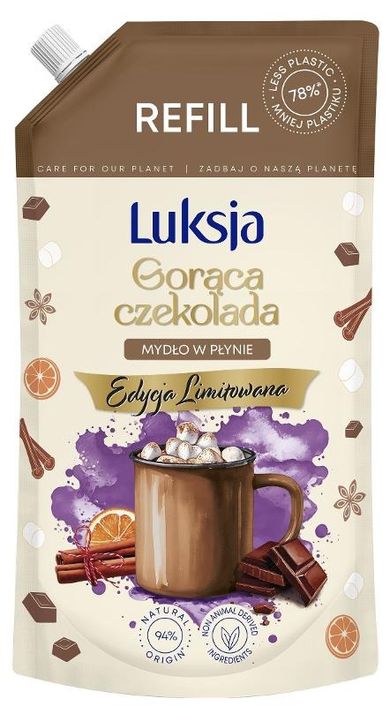 Luksja, mydło w płynie gorąca czekolada, zapas, 900 ml