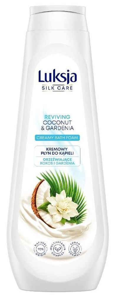 Luksja, Silk Care, kremowy płyn do kąpieli, orzeźwiające kokos i gardenia, 900 ml