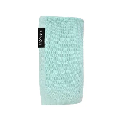 LullaLove, dziergany otulacz i kocyk bambusowy, elastyczna mgiełka, mięta, 90-90 cm