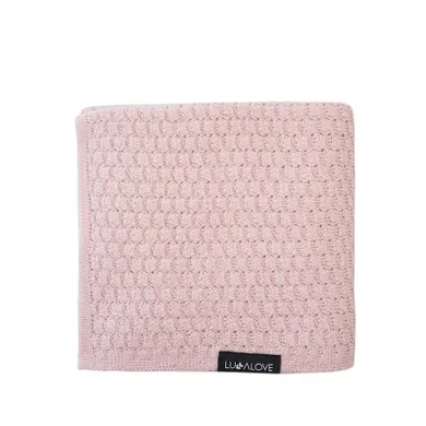 Lullalove, Premium, kocyk z wełny merino, termoregulacja, pudrowy róż, 90-100 cm