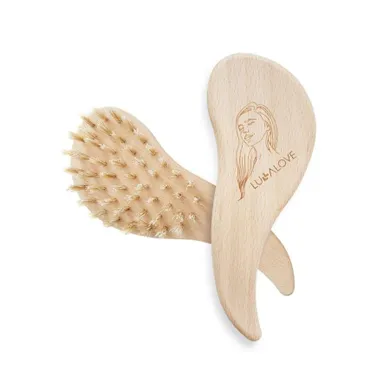 LullaLove, szczotka do włosów delikatnych i plączących się z naturalną szczeciną