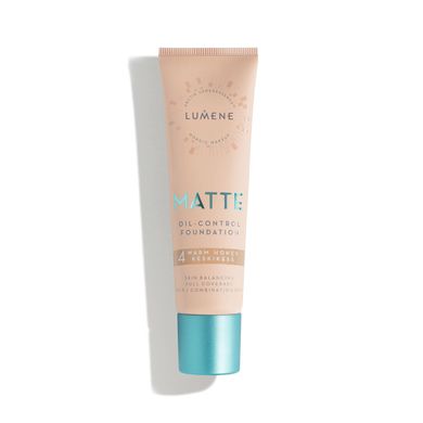 Lumene, Matte Oil-Control Foundation, podkład matujący, 4 Warm Beige, 30 ml