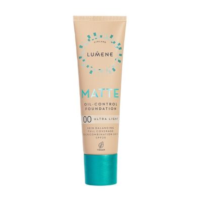 Lumene, Matte, Oil-Control Foundation, SPF 20, podkład matujący do twarzy, 00 Ultra Light, 30 ml