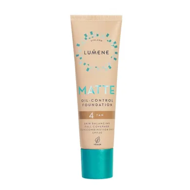 Lumene, Matte, Oil-Control Foundation, SPF 20, podkład matujący do twarzy, 4 Tan, 30 ml