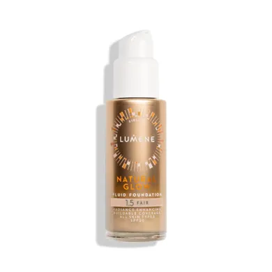 Lumene, Natural Glow, Fluid Foundation SPF20, podkład rozświetlająco-wygładzający, 1,5 Fair, 30 ml