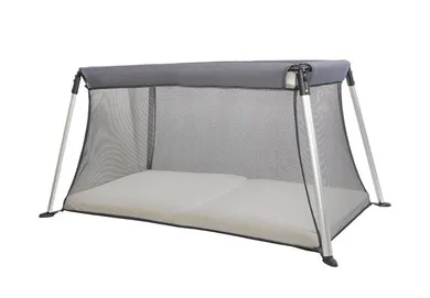 Luna Bambini, lekkie łóżeczko turystyczne, bez montażu, szare